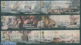 Great Britain 2005 Battle Of Trafalgar 3x2v [:], Mint NH, History - Transport - History - Fire Fighters & Prevention -.. - Nuovi