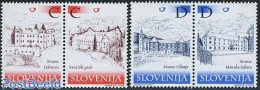 Slovenia 2001 Definitives 2x2v [:], Mint NH, Art - Castles & Fortifications - Castillos