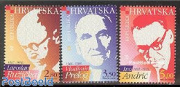 Croatia 2001 Nobel Prize Winners 3v, Mint NH, History - Nobel Prize Winners - Nobel Prize Laureates