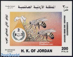 Jordan 1998 Bees S/s, Mint NH, Nature - Various - Bees - Insects - Maps - Geography