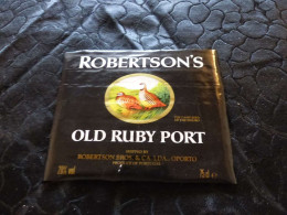 E-89 , Etiquette, Porto , Robertson's Old Ruby Port , Portugal - Alkohole & Spirituosen