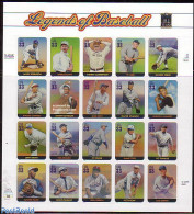 United States Of America 2000 Legends Of Baseball 20v M/s, Mint NH, Sport - Baseball - Unused Stamps