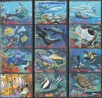 United Nations, Vienna 1998 OCEAN YEAR 12V FROM SHEET, Mint NH, Nature - Sport - Fish - Sea Mammals - Turtles - Diving - Fishes
