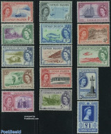 Cayman Islands 1953 Definitives 15v, Mint NH, Nature - Transport - Various - Fish - Reptiles - Shells & Crustaceans - .. - Fishes