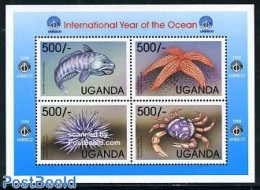 Uganda 1999 Int. Ocean Year 4v M/s, Mint NH, Nature - Fish - Shells & Crustaceans - Fische