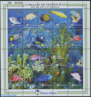 Honduras 1998 Bahia Coral Reefs 20v M/s, Mint NH, Nature - Fish - Poissons