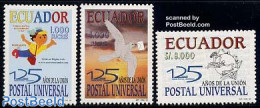 Ecuador 1999 125 Years UPU 3v, Mint NH, Nature - Birds - Post - U.P.U. - Post