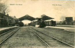 Cpa GRAY 70 La Gare - Côté Voies Avec Trains - Gray