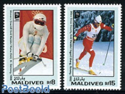Maldives 1993 Olympic Winter Games 2v, Mint NH, Sport - Olympic Winter Games - Skiing - Skisport
