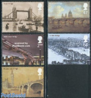 Great Britain 2002 London Bridges 5v, Mint NH, Transport - Ships And Boats - Art - Bridges And Tunnels - Nuevos