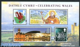 Great Britain 2009 Celebrating Wales S/s, Mint NH, History - Religion - Coat Of Arms - Religion - Ongebruikt
