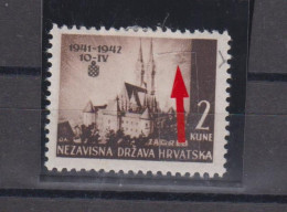 CROATIA WW II, I Aniv 1942 2 Kn Plate Error Hinged - Croatia