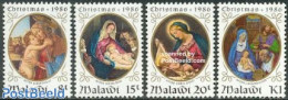 Malawi 1986 Christmas, Paintings 4v, Mint NH, Religion - Christmas - Art - Paintings - Weihnachten