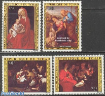 Chad 1975 Christmas, Paintings 4v, Mint NH, Religion - Christmas - Art - Paintings - Raphael - Otros & Sin Clasificación