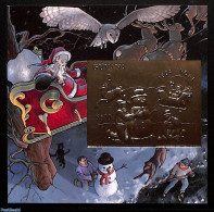 Guyana 1993 Christmas S/s, Gold, Mint NH, Nature - Religion - Sport - Transport - Various - Dogs - Christmas - Basebal.. - Weihnachten