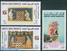 United Arab Emirates 1986 Chess Olympiade 3v, Mint NH, Sport - Chess - Schaken