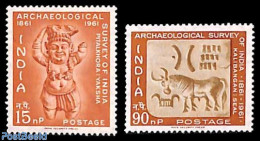 India 1961 Archaeology 2v, Mint NH, History - Archaeology - Unused Stamps