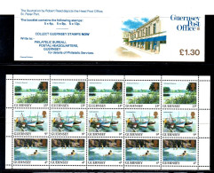 Guernsey, MNH, Booklet, 1984, H-Blatt 21, Michel 289, 290, 292, Bent By Vertical Perforation - Guernesey