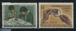 India 1970 INPEX 70 2v, Mint NH, History - Gandhi - Philately - Stamps On Stamps - Ongebruikt
