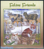 Uganda 2001 Cats 6v M/s (6x600sh), Mint NH, Nature - Cats - Sonstige & Ohne Zuordnung