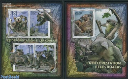 Central Africa 2012 Koalas 2 S/s, Mint NH, Nature - Animals (others & Mixed) - Repubblica Centroafricana