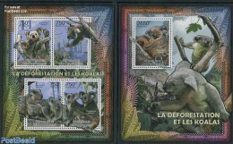 Central Africa 2012 Koalas 2 S/s, Mint NH, Nature - Animals (others & Mixed) - Zentralafrik. Republik