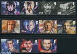 Great Britain 2013 50 Years Doctor Who 11v ([::]+2x[:::]), Mint NH, Performance Art - Film - Movie Stars - Art - Scien.. - Neufs