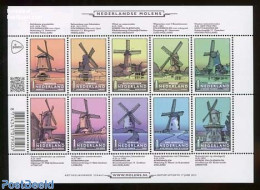 Netherlands 2013 Windmills 10v M/s, Mint NH, Various - Mills (Wind & Water) - Unused Stamps