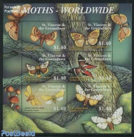 Saint Vincent 2001 Moth 6v M/s, Mint NH, Nature - Butterflies - Insects - St.Vincent (1979-...)