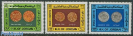 Jordan 1984 Coins 3v, Mint NH, Various - Money On Stamps - Munten