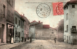 Chessy-les-Mines Canton Le Bois-d'Oingt La Grand'Rue Rhône 69380 Cpa Couleur Voyagée En 1906 En B.Etat - Sonstige & Ohne Zuordnung