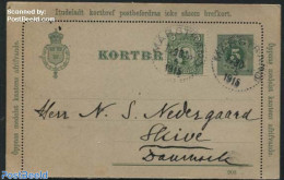 Sweden 1915 Card Letter, Printing Date 908, Used Postal Stationary - Covers & Documents