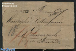 Switzerland 1829 Folded Letter From Neuchatel To Schwarzach, Postal History - Storia Postale