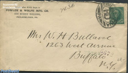 United States Of America 1898 Envelope To Buffelo, New York, Postal History - Brieven En Documenten