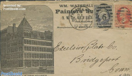 United States Of America 1883 Envelope With Wateralls Store To Bridgeport, Postal History - Brieven En Documenten