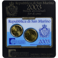 Saint Marin , 20c. + 50c., Coin Card.FDC, 2003, Rome, Or Nordique, FDC - San Marino