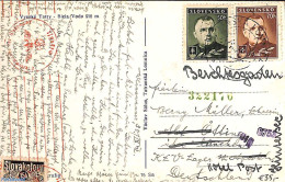 Slovakia 1942 Postcard From Tatranska Lomnica To Munich, Forwarded To Berchtesgaden, Postal History - Lettres & Documents