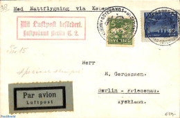 Sweden 1930 Airmail To Berlin (with Hydroplane From Göteborg To Amsterdam), Postal History, Transport - Aircraft & Av.. - Brieven En Documenten