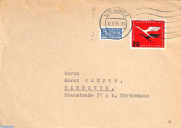 Germany, Federal Republic 1955 Letter  From Aurich To Hannover, Berlin Notopfer, Postal History - Lettres & Documents