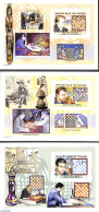 Guinea, Republic 2004 Chess 3 S/s, Imperforated, Mint NH, Sport - Chess - Echecs