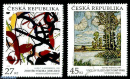 Czech Republic 2019 Paintings 2v, Mint NH, Nature - Trees & Forests - Art - Modern Art (1850-present) - Paintings - Sonstige & Ohne Zuordnung