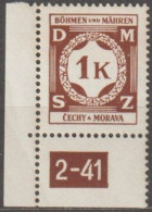 28b/ Pof. SL 6, Corner Stamp, Plate Number 2-41 - Ungebraucht