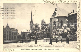 11778826 Zuerich Zwingli Denkmal Wasserkirche Und Fraumuenster Zuerich - Sonstige & Ohne Zuordnung