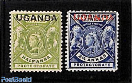 Uganda 1902 Overprints UGANDA 2v, Unused (hinged) - Andere & Zonder Classificatie