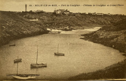 CPA (Morbihan) BELLE ILE EN MER - Port De Goulphar, Château De Goulphar Et Grand Phare (n° 88) - Belle Ile En Mer