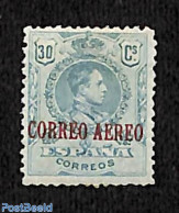 Spain 1920 Non Issued Airmail Stamp 30cs, Signed, Unused (hinged) - Nuovi