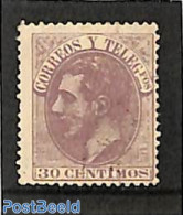 Spain 1882 30c, Stamp Out Of Set, Regummed, Unused (hinged) - Neufs