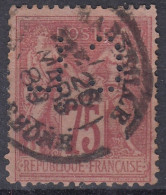 TIMBRE FRANCE SAGE 75c ROSE N° 81 CACHET MARSEILLE & PERFORE CL - COTE 150 € - 1876-1898 Sage (Type II)