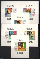 Ras Al-Khaimah 1969 Operas 6 S/s, Mint NH, Nature - Performance Art - Birds - Music - Theatre - Musik