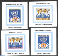 Mali 1995 50 Years UNO 4 S/s, Imperforated, Mint NH, History - United Nations - Mali (1959-...)